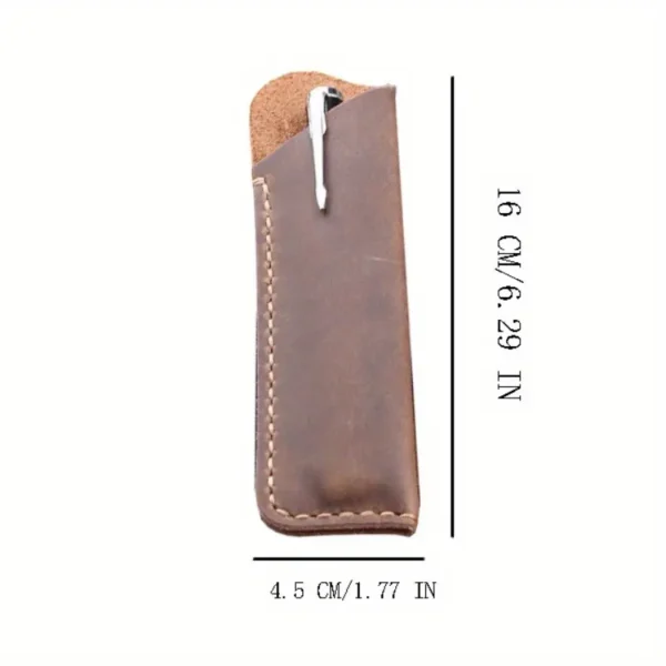 1pc Hand-stitched Cowhide Pen Bag