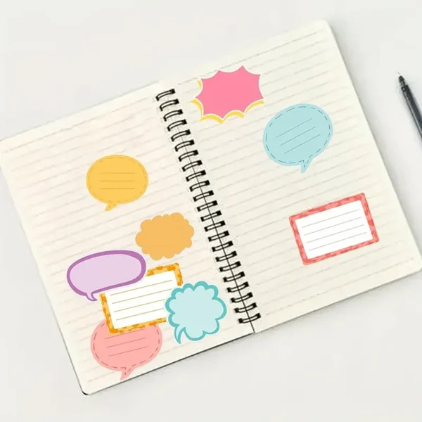 250pcs Colorful Blank Speech Bubble Stickers for Scrapbooking, Planners, Diaries And Calendars