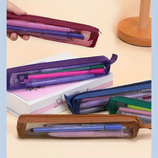 83f38995fb734a2ab8638756f9ccf6d5-goods Random Retro Color Mini Mesh Pencil Cases