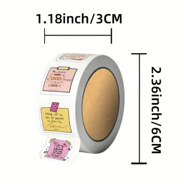a7c5345a-5390-4208-8a5f-1e1405b0da5a 1 Roll/500 Sheets Bible Sticky Notes Roll Stickers