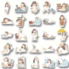 50pcs Cute Lazy Fat Girl Cartoon Random Stickers